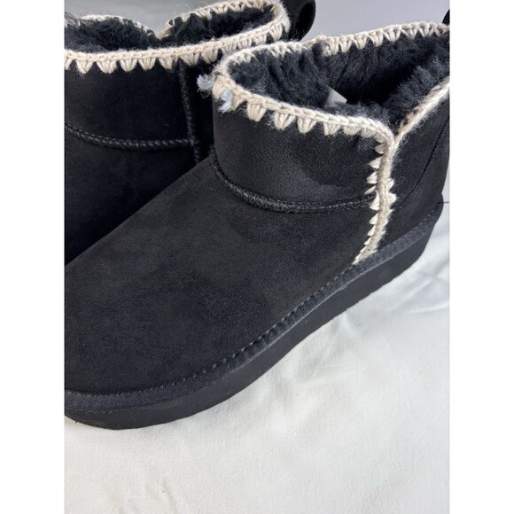 SODA Boots Suede Women's Round Toe Low Sole Sharper Lined Ankle Size 7 M black - Picture 2 of 6